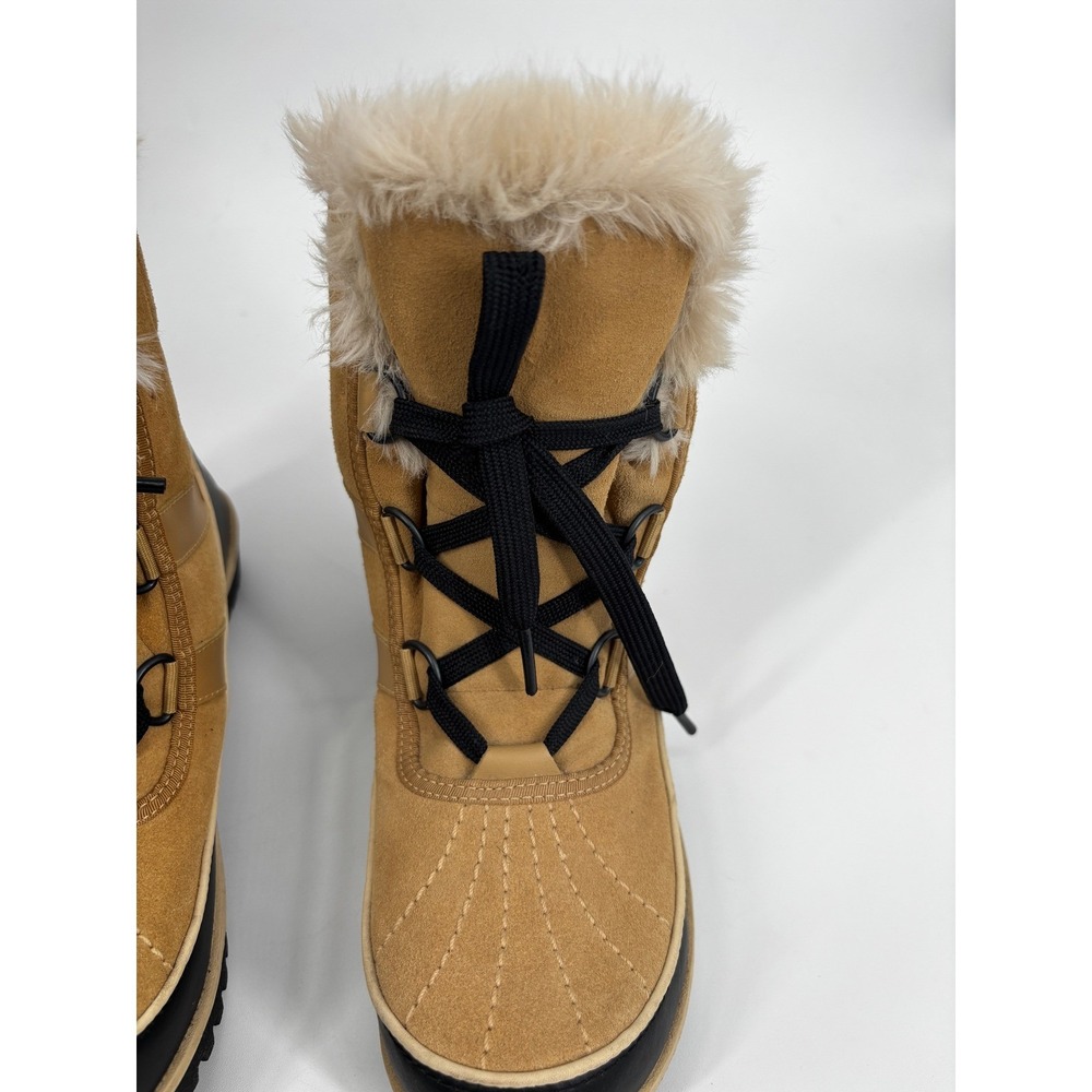 Sorel Tofino Waterproof Winter Snow Boots Curry Black Faux Fur Womens Size 7 - Picture 6 of 7